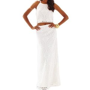 White Lace Nicole Two Piece Maxi Skirt Set